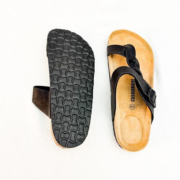 Cushionaire Black Braided Thong Cushioned Sandal Size 10 MINT - Picture 4 of 4